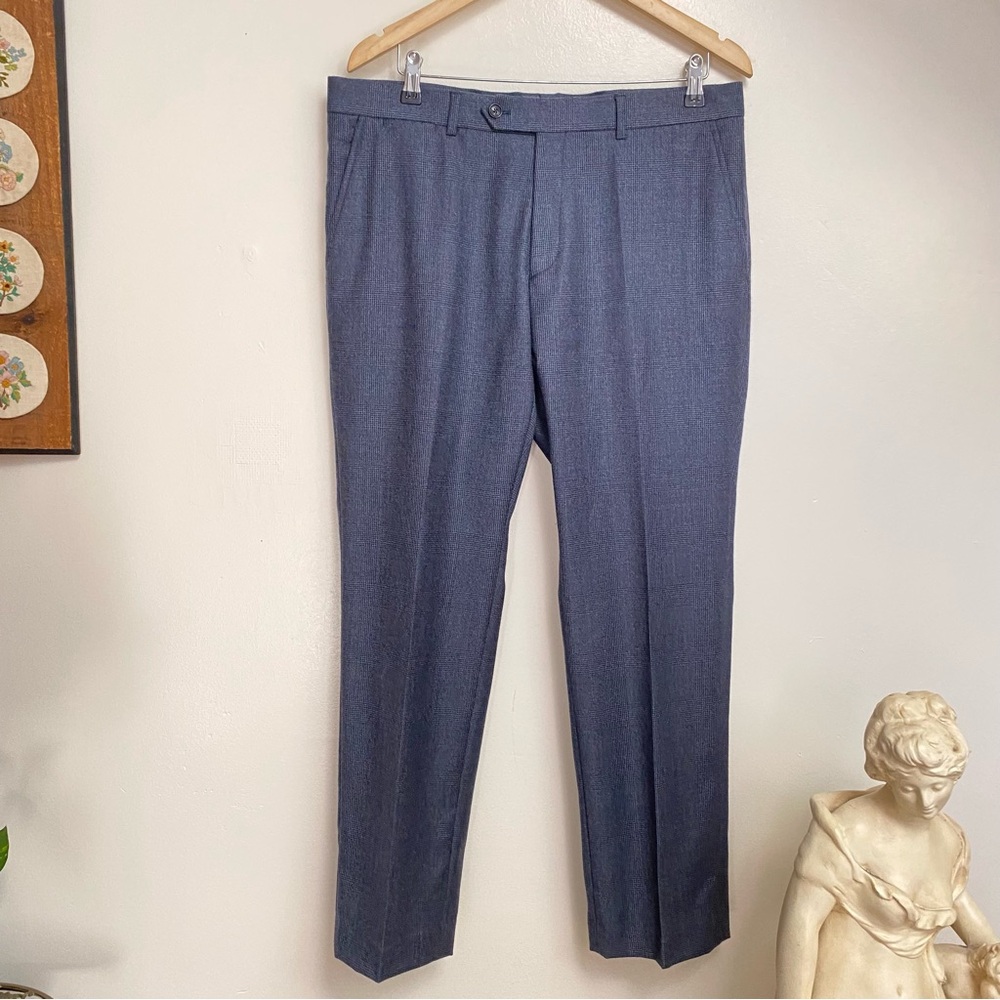 Tommy Hilfiger Houndstooth Plaid Wool Trouser Pants